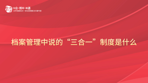 檔案三合一制度、檔案管理軟件